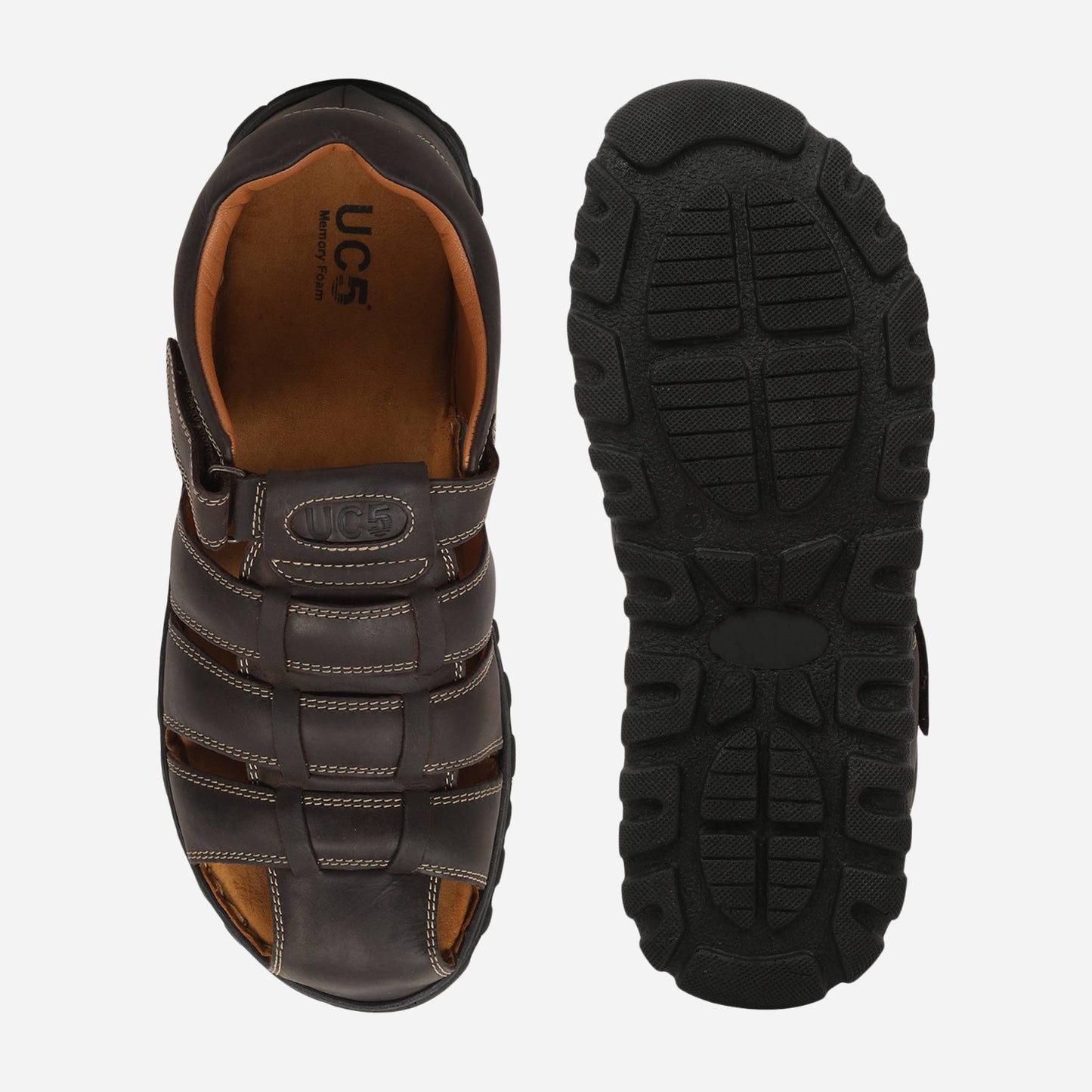 Dune Closed Fisherman Sandals - Coffee Brown