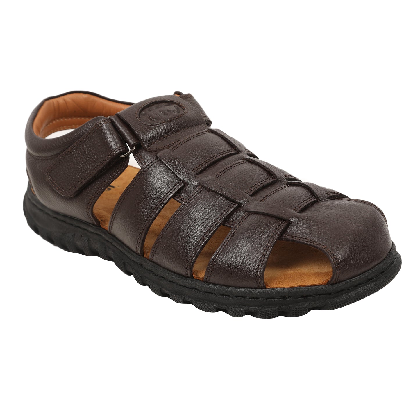 Lapis Toe Closed Fisherman Sandals - Coffee Brown