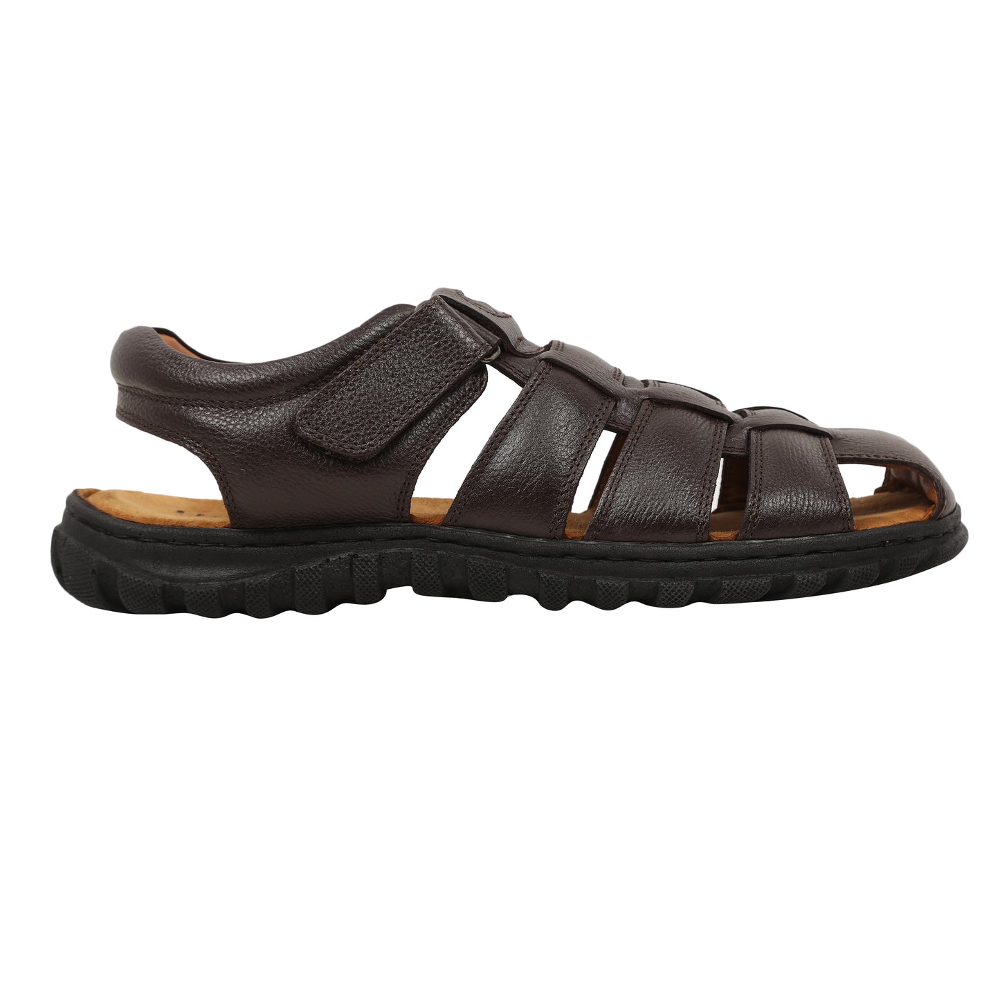 Lapis Toe Closed Fisherman Sandals - Coffee Brown