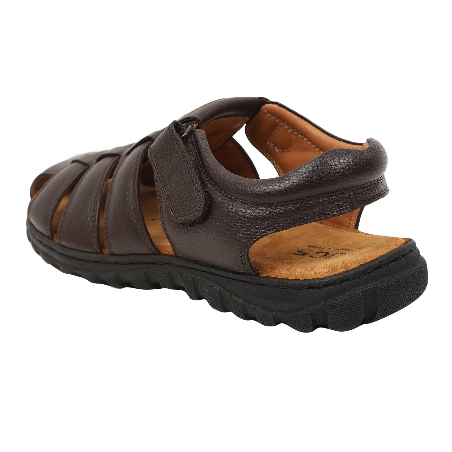 Lapis Toe Closed Fisherman Sandals - Coffee Brown